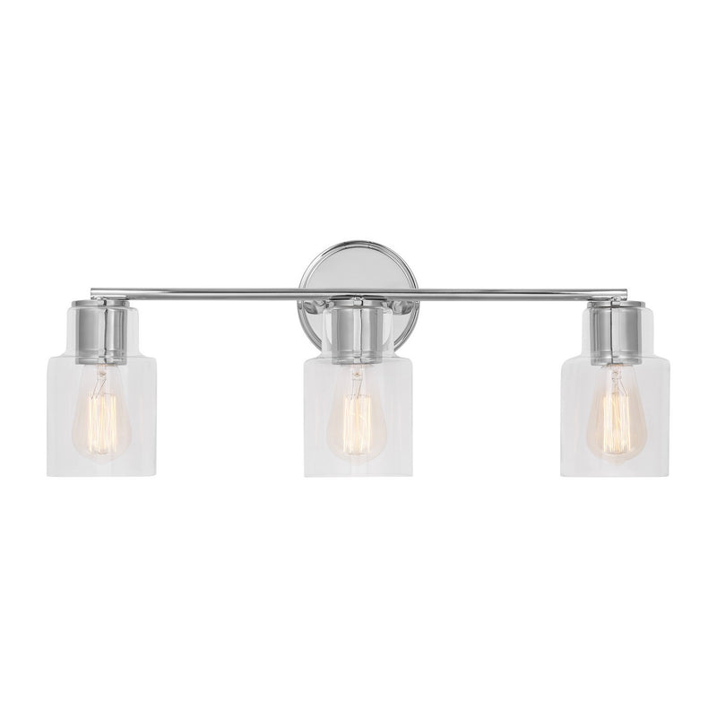 Three Light Bath<br /><span style="color:#4AB0CE;">Entrega: 4-10 dias en USA</span><br /><span style="color:#4AB0CE;font-size:60%;">PREGUNTE POR ENTREGA EN PANAMA</span><br />Collection: Sayward<br />Finish: Chrome