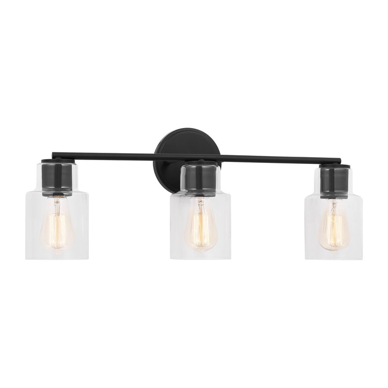 Three Light Bath<br /><span style="color:#4AB0CE;">Entrega: 9-10 semanas en USA</span><br /><span style="color:#4AB0CE;font-size:60%;">PREGUNTE POR ENTREGA EN PANAMA</span><br />Collection: Sayward<br />Finish: Midnight Black