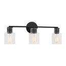 Three Light Bath<br /><span style="color:#4AB0CE;">Entrega: 4-10 dias en USA</span><br /><span style="color:#4AB0CE;font-size:60%;">PREGUNTE POR ENTREGA EN PANAMA</span><br />Collection: Sayward<br />Finish: Midnight Black