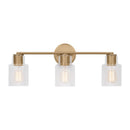Three Light Bath<br /><span style="color:#4AB0CE;">Entrega: 4-10 dias en USA</span><br /><span style="color:#4AB0CE;font-size:60%;">PREGUNTE POR ENTREGA EN PANAMA</span><br />Collection: Sayward<br />Finish: Satin Brass