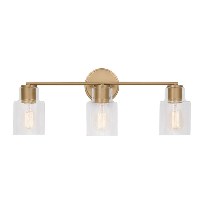 Three Light Bath<br /><span style="color:#4AB0CE;">Entrega: 8-9 semanas en USA</span><br /><span style="color:#4AB0CE;font-size:60%;">PREGUNTE POR ENTREGA EN PANAMA</span><br />Collection: Sayward<br />Finish: Satin Brass