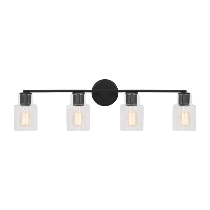Four Light Bath<br /><span style="color:#4AB0CE;">Entrega: 4-10 dias en USA</span><br /><span style="color:#4AB0CE;font-size:60%;">PREGUNTE POR ENTREGA EN PANAMA</span><br />Collection: Sayward<br />Finish: Midnight Black