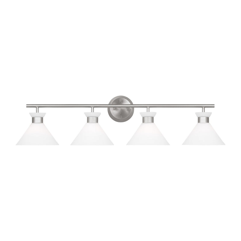 Four Light Bath<br /><span style="color:#4AB0CE;">Entrega: 4-10 dias en USA</span><br /><span style="color:#4AB0CE;font-size:60%;">PREGUNTE POR ENTREGA EN PANAMA</span><br />Collection: Belcarra<br />Finish: Brushed Steel