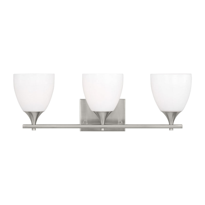 Three Light Bath<br /><span style="color:#4AB0CE;">Entrega: 4-10 dias en USA</span><br /><span style="color:#4AB0CE;font-size:60%;">PREGUNTE POR ENTREGA EN PANAMA</span><br />Collection: Toffino<br />Finish: Brushed Steel