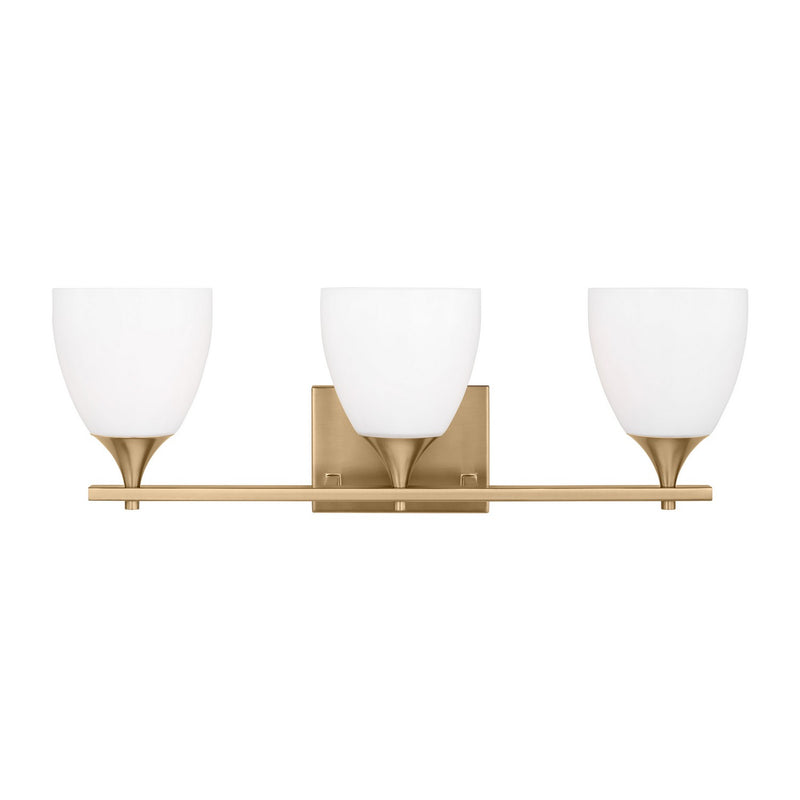 Three Light Bath<br /><span style="color:#4AB0CE;">Entrega: 4-10 dias en USA</span><br /><span style="color:#4AB0CE;font-size:60%;">PREGUNTE POR ENTREGA EN PANAMA</span><br />Collection: Toffino<br />Finish: Satin Brass