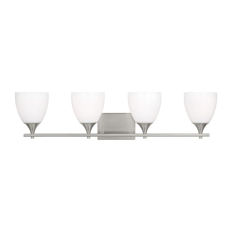Four Light Bath<br /><span style="color:#4AB0CE;">Entrega: 4-10 dias en USA</span><br /><span style="color:#4AB0CE;font-size:60%;">PREGUNTE POR ENTREGA EN PANAMA</span><br />Collection: Toffino<br />Finish: Brushed Steel