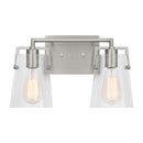 Two Light Bath<br /><span style="color:#4AB0CE;">Entrega: 4-10 dias en USA</span><br /><span style="color:#4AB0CE;font-size:60%;">PREGUNTE POR ENTREGA EN PANAMA</span><br />Collection: Crofton<br />Finish: Brushed Steel