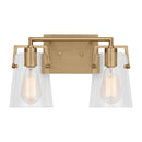 Two Light Bath<br /><span style="color:#4AB0CE;">Entrega: 4-10 dias en USA</span><br /><span style="color:#4AB0CE;font-size:60%;">PREGUNTE POR ENTREGA EN PANAMA</span><br />Collection: Crofton<br />Finish: Satin Brass