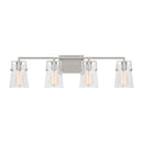 Four Light Bath<br /><span style="color:#4AB0CE;">Entrega: 4-10 dias en USA</span><br /><span style="color:#4AB0CE;font-size:60%;">PREGUNTE POR ENTREGA EN PANAMA</span><br />Collection: Crofton<br />Finish: Brushed Steel