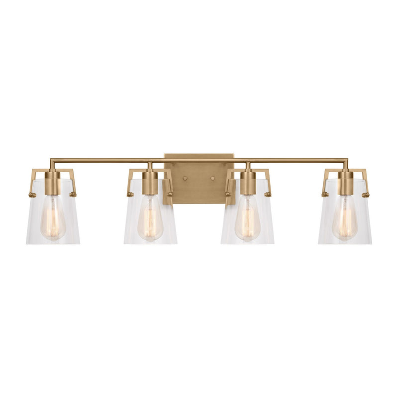 Four Light Bath<br /><span style="color:#4AB0CE;">Entrega: 4-10 dias en USA</span><br /><span style="color:#4AB0CE;font-size:60%;">PREGUNTE POR ENTREGA EN PANAMA</span><br />Collection: Crofton<br />Finish: Satin Brass