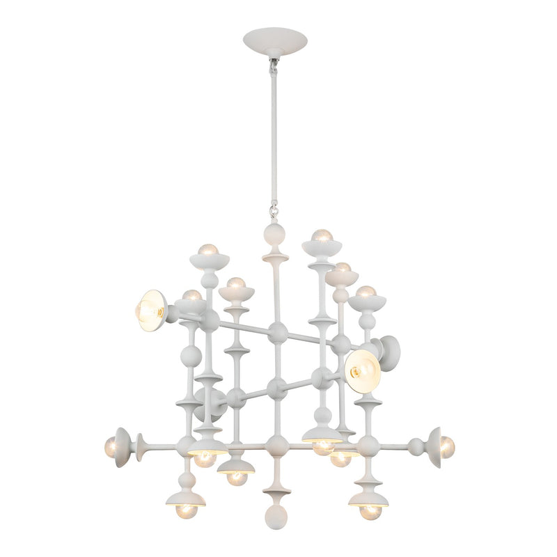 18 Light Chandelier<br /><span style="color:#4AB0CE;">Entrega: 4-10 dias en USA</span><br /><span style="color:#4AB0CE;font-size:60%;">PREGUNTE POR ENTREGA EN PANAMA</span><br />Collection: Cadence<br />Finish: Antique White