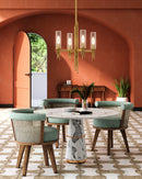 Alora - CH335418VBCR - Four Light Chandelier - Torres - Ribbed Glass/Vintage Brass