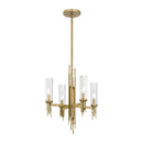 Alora - CH335418VBCR - Four Light Chandelier - Torres - Ribbed Glass/Vintage Brass
