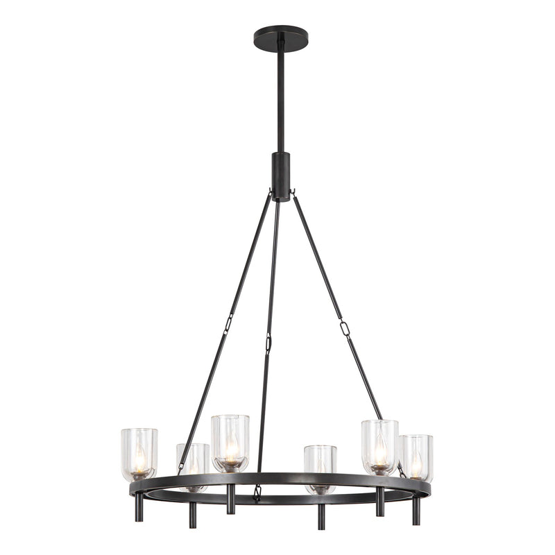 Six Light Chandelier<br /><span style="color:#4AB0CE;">Entrega: 4-10 dias en USA</span><br /><span style="color:#4AB0CE;font-size:60%;">PREGUNTE POR ENTREGA EN PANAMA</span><br />Collection: Lucian<br />Finish: Clear Crystal/Urban Bronze