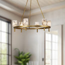 Alora - CH338632VBAR - Six Light Chandelier - Lucian - Vintage Brass/Alabaster