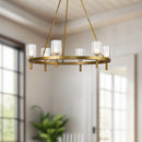 Alora - CH338632VBCC - Six Light Chandelier - Lucian - Vintage Brass/Clear Crystal
