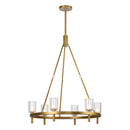Six Light Chandelier<br /><span style="color:#4AB0CE;">Entrega: 4-10 dias en USA</span><br /><span style="color:#4AB0CE;font-size:60%;">PREGUNTE POR ENTREGA EN PANAMA</span><br />Collection: Lucian<br />Finish: Vintage Brass/Clear Crystal