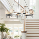 Alora - CH338836PNAR - Eight Light Chandelier - Lucian - Polished Nickel/Alabaster