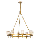 Eight Light Chandelier<br /><span style="color:#4AB0CE;">Entrega: 3-4 semanas en USA</span><br /><span style="color:#4AB0CE;font-size:60%;">PREGUNTE POR ENTREGA EN PANAMA</span><br />Collection: Lucian<br />Finish: Vintage Brass/Alabaster
