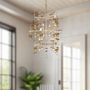 16 Light Chandelier<br /><span style="color:#4AB0CE;">Entrega: 4-10 dias en USA</span><br /><span style="color:#4AB0CE;font-size:60%;">PREGUNTE POR ENTREGA EN PANAMA</span><br />Collection: Yukari<br />Finish: Polished Brass