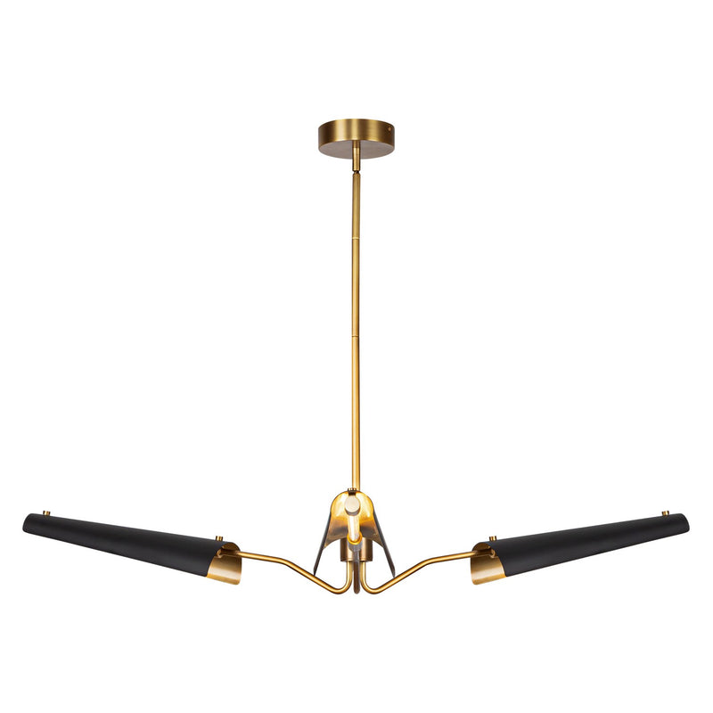 LED Chandelier<br /><span style="color:#4AB0CE;">Entrega: 4-10 dias en USA</span><br /><span style="color:#4AB0CE;font-size:60%;">PREGUNTE POR ENTREGA EN PANAMA</span><br />Collection: Osorio<br />Finish: Matte Black/Vintage Brass