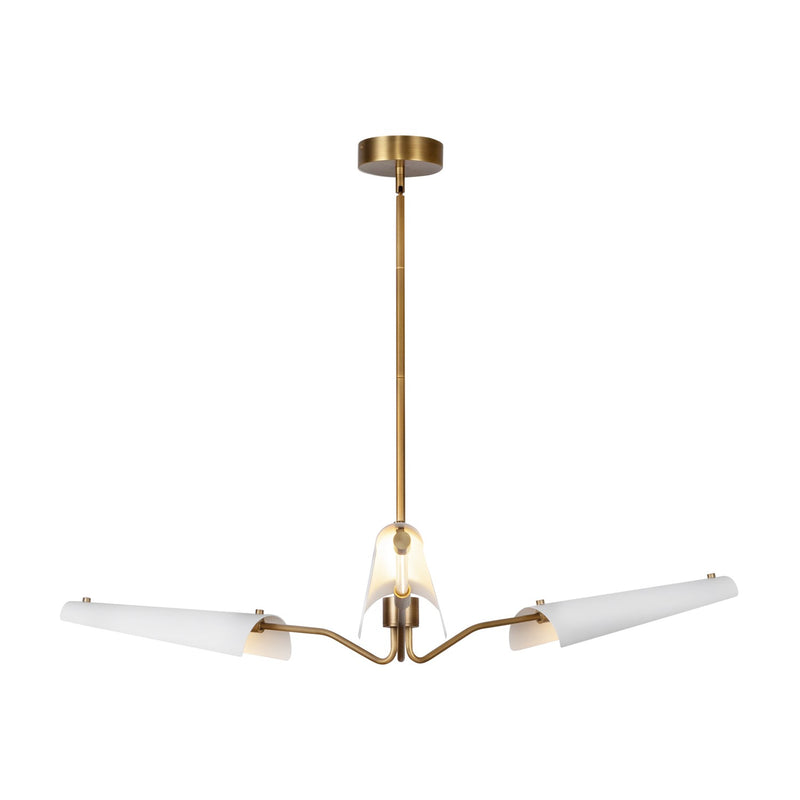 LED Chandelier<br /><span style="color:#4AB0CE;">Entrega: 4-10 dias en USA</span><br /><span style="color:#4AB0CE;font-size:60%;">PREGUNTE POR ENTREGA EN PANAMA</span><br />Collection: Osorio<br />Finish: Matte White/Vintage Brass