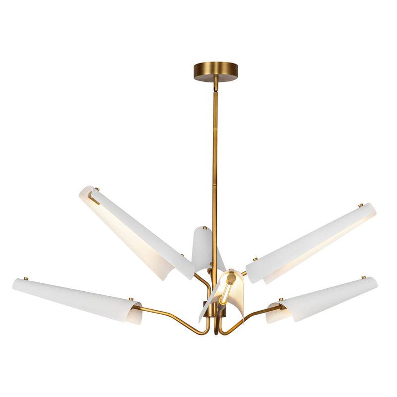 LED Chandelier<br /><span style="color:#4AB0CE;">Entrega: 4-10 dias en USA</span><br /><span style="color:#4AB0CE;font-size:60%;">PREGUNTE POR ENTREGA EN PANAMA</span><br />Collection: Osorio<br />Finish: Matte White/Vintage Brass