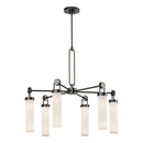 Six Light Chandelier<br /><span style="color:#4AB0CE;">Entrega: 4-10 dias en USA</span><br /><span style="color:#4AB0CE;font-size:60%;">PREGUNTE POR ENTREGA EN PANAMA</span><br />Collection: Wynwood<br />Finish: Urban Bronze/Glossy Opal