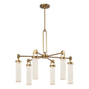 Six Light Chandelier<br /><span style="color:#4AB0CE;">Entrega: 4-10 dias en USA</span><br /><span style="color:#4AB0CE;font-size:60%;">PREGUNTE POR ENTREGA EN PANAMA</span><br />Collection: Wynwood<br />Finish: Vintage Brass/Glossy Opal