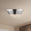 Alora - FM348010PNPG - One Light Flush Mount - Willard - Polished Nickel/Prismatic Glass