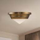 Alora - FM348010VBOP - One Light Flush Mount - Willard - Vintage Brass/Opal Matte Glass