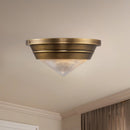Alora - FM348010VBPG - One Light Flush Mount - Willard - Vintage Brass/Prismatic Glass
