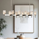 Alora - LP338052PNAR - Ten Light Linear Pendant - Lucian - Polished Nickel/Alabaster