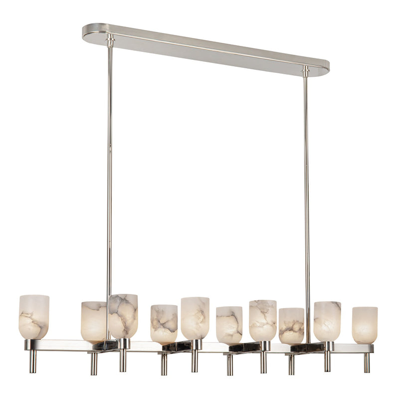 Ten Light Linear Pendant<br /><span style="color:#4AB0CE;">Entrega: 4-10 dias en USA</span><br /><span style="color:#4AB0CE;font-size:60%;">PREGUNTE POR ENTREGA EN PANAMA</span><br />Collection: Lucian<br />Finish: Polished Nickel/Alabaster