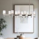 Alora - LP338052PNCC - Ten Light Linear Pendant - Lucian - Polished Nickel/Clear Crystal