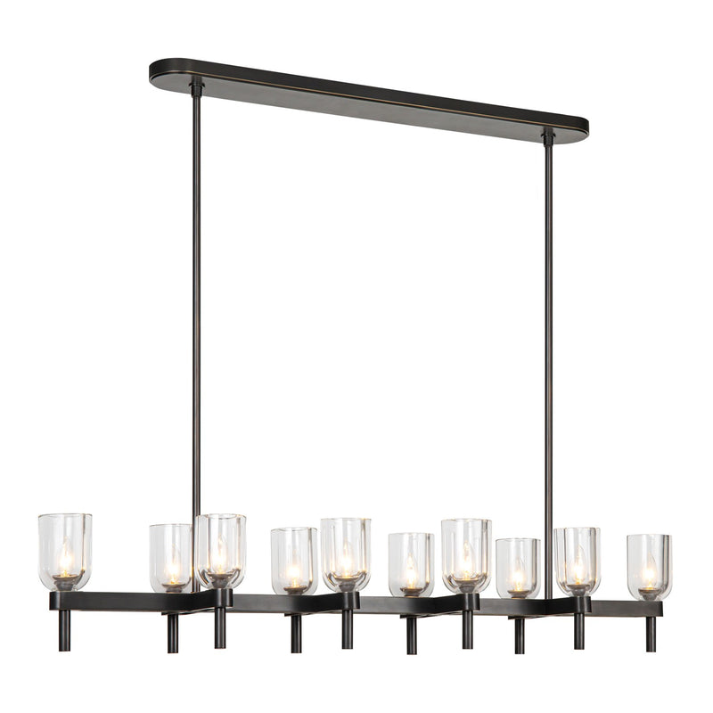 Ten Light Linear Pendant<br /><span style="color:#4AB0CE;">Entrega: 4-10 dias en USA</span><br /><span style="color:#4AB0CE;font-size:60%;">PREGUNTE POR ENTREGA EN PANAMA</span><br />Collection: Lucian<br />Finish: Clear Crystal/Urban Bronze