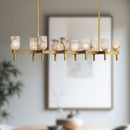 Ten Light Linear Pendant<br /><span style="color:#4AB0CE;">Entrega: 4-10 dias en USA</span><br /><span style="color:#4AB0CE;font-size:60%;">PREGUNTE POR ENTREGA EN PANAMA</span><br />Collection: Lucian<br />Finish: Vintage Brass/Alabaster