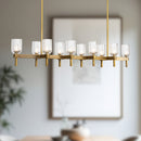 Alora - LP338052VBCC - Ten Light Linear Pendant - Lucian - Vintage Brass/Clear Crystal