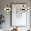 Alora - LP348241PNPG - Two Light Linear Pendant - Willard - Polished Nickel/Prismatic Glass