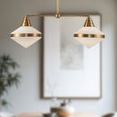 Alora - LP348241VBOP - Two Light Linear Pendant - Willard - Vintage Brass/Opal Matte Glass