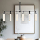 Alora - LP355652UBGO - Six Light Linear Pendant - Wynwood - Urban Bronze/Glossy Opal