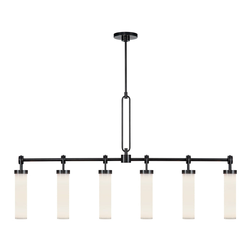 Six Light Linear Pendant<br /><span style="color:#4AB0CE;">Entrega: 4-10 dias en USA</span><br /><span style="color:#4AB0CE;font-size:60%;">PREGUNTE POR ENTREGA EN PANAMA</span><br />Collection: Wynwood<br />Finish: Urban Bronze/Glossy Opal