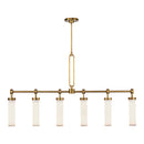 Six Light Linear Pendant<br /><span style="color:#4AB0CE;">Entrega: 4-10 dias en USA</span><br /><span style="color:#4AB0CE;font-size:60%;">PREGUNTE POR ENTREGA EN PANAMA</span><br />Collection: Wynwood<br />Finish: Vintage Brass/Glossy Opal