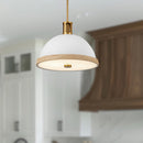 Alora - PD331016MWVB - Two Light Pendant - Doral - Matte White/Vintage Brass