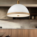 Three Light Pendant<br /><span style="color:#4AB0CE;">Entrega: 4-10 dias en USA</span><br /><span style="color:#4AB0CE;font-size:60%;">PREGUNTE POR ENTREGA EN PANAMA</span><br />Collection: Doral<br />Finish: Matte White/Vintage Brass