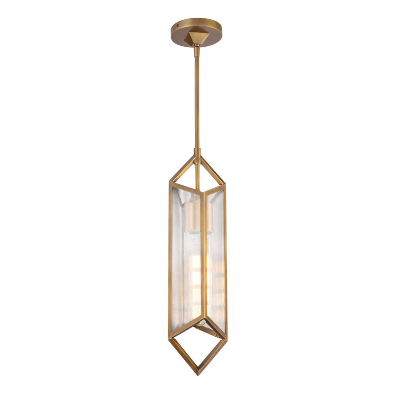 One Light Pendant<br /><span style="color:#4AB0CE;">Entrega: 4-10 dias en USA</span><br /><span style="color:#4AB0CE;font-size:60%;">PREGUNTE POR ENTREGA EN PANAMA</span><br />Collection: Cairo<br />Finish: Ribbed Glass/Vintage Brass