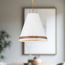 Three Light Pendant<br /><span style="color:#4AB0CE;">Entrega: 4-10 dias en USA</span><br /><span style="color:#4AB0CE;font-size:60%;">PREGUNTE POR ENTREGA EN PANAMA</span><br />Collection: Brickell<br />Finish: Matte White/Hazelnut Leather