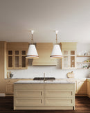 Alora - PD342020MWHL - Three Light Pendant - Brickell - Matte White/Hazelnut Leather