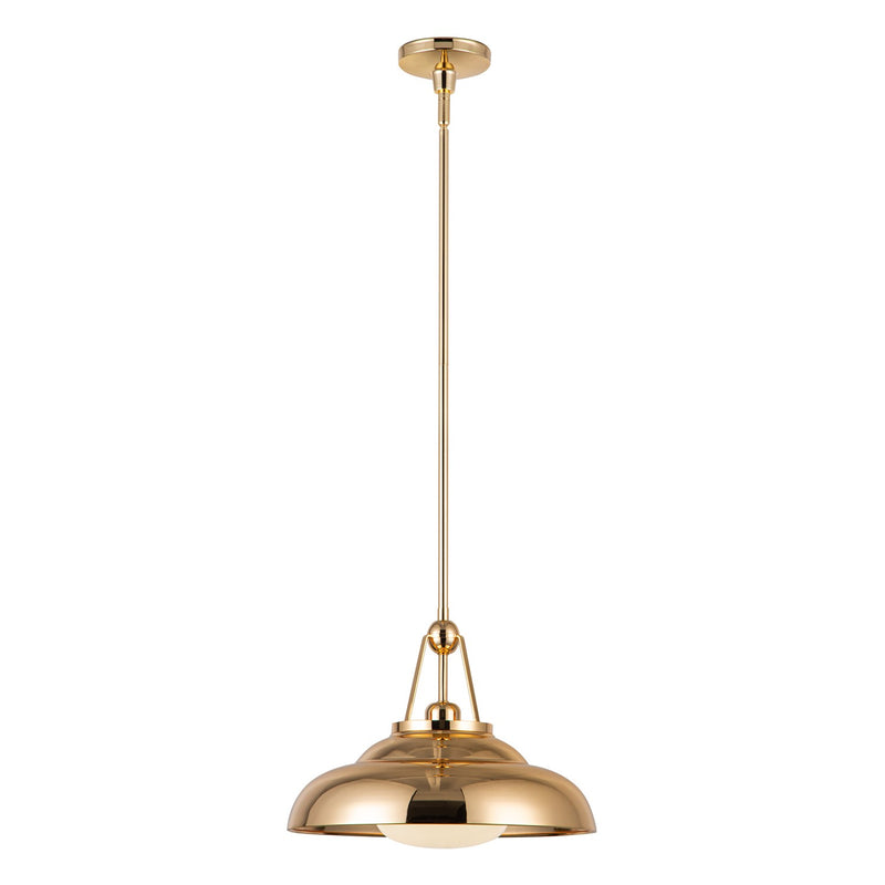 One Light Pendant<br /><span style="color:#4AB0CE;">Entrega: 4-10 dias en USA</span><br /><span style="color:#4AB0CE;font-size:60%;">PREGUNTE POR ENTREGA EN PANAMA</span><br />Collection: Palmetto<br />Finish: Polished Brass/Glossy Opal