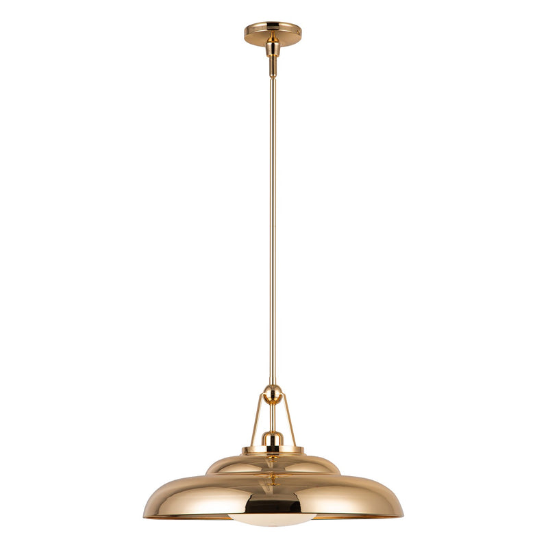 One Light Pendant<br /><span style="color:#4AB0CE;">Entrega: 4-10 dias en USA</span><br /><span style="color:#4AB0CE;font-size:60%;">PREGUNTE POR ENTREGA EN PANAMA</span><br />Collection: Palmetto<br />Finish: Polished Brass/Glossy Opal